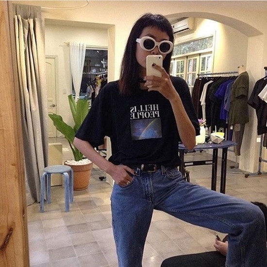 Grunge Tee Hell Is People Rainbow