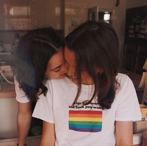Hahayule Kiss Whoever The F**k You Want LGBT Slogan T-Shirt