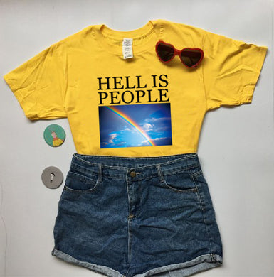 Grunge Tee Hell Is People Rainbow