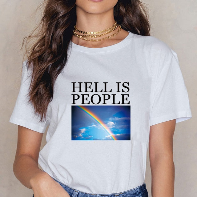 Grunge Tee Hell Is People Rainbow