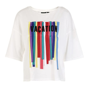 Colored Letter Strip T-shirt